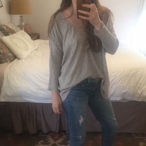 Ulla Johnson 3/4 Length striped Sleeve Top